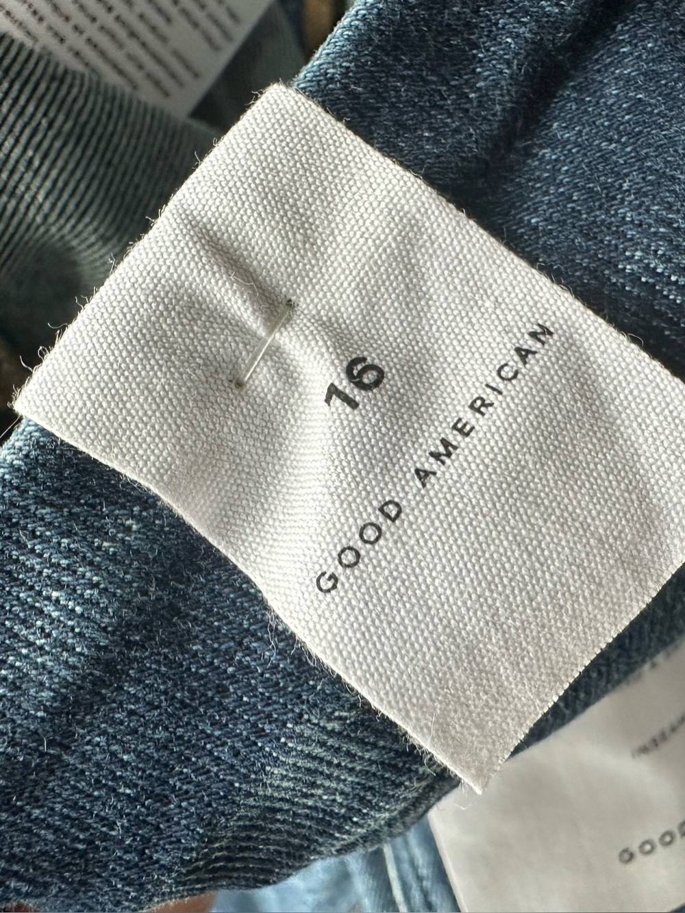 Good American Soft Tech Good Waist Palazzo Jeans Indigo Waist Cinching 16 - $178 - Picture 15 of 17